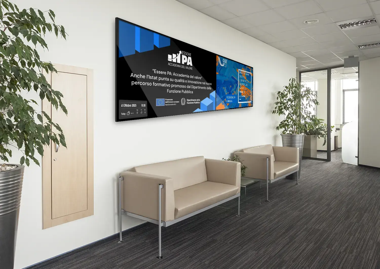 software digital signage per la pubblicazione sui display e schermi a parete.